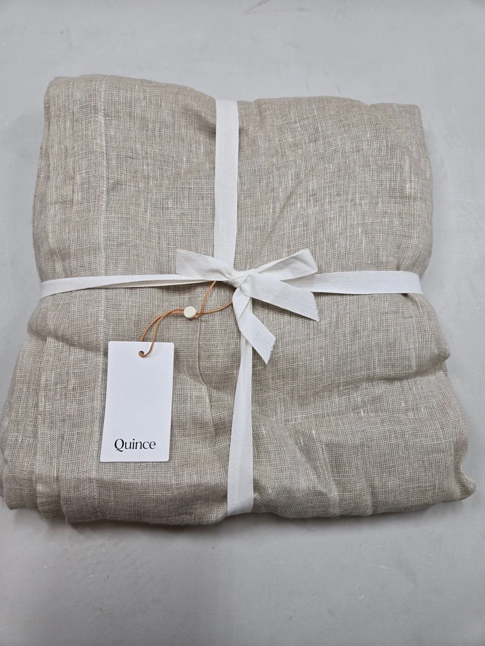 NWT QUINCE Set Of 2 48x108 European Linen Sheer Curtains Flax 9964